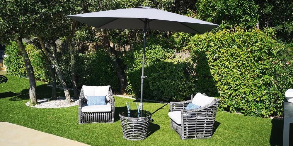Parasol Droit TILT 3 x 2M - Gris Ardoise