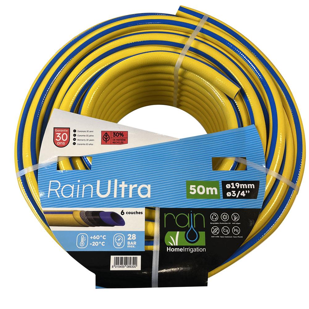 Tuyau arrosage RAIN ULTRA - 6 couches - 28 bars - Ø19x50m