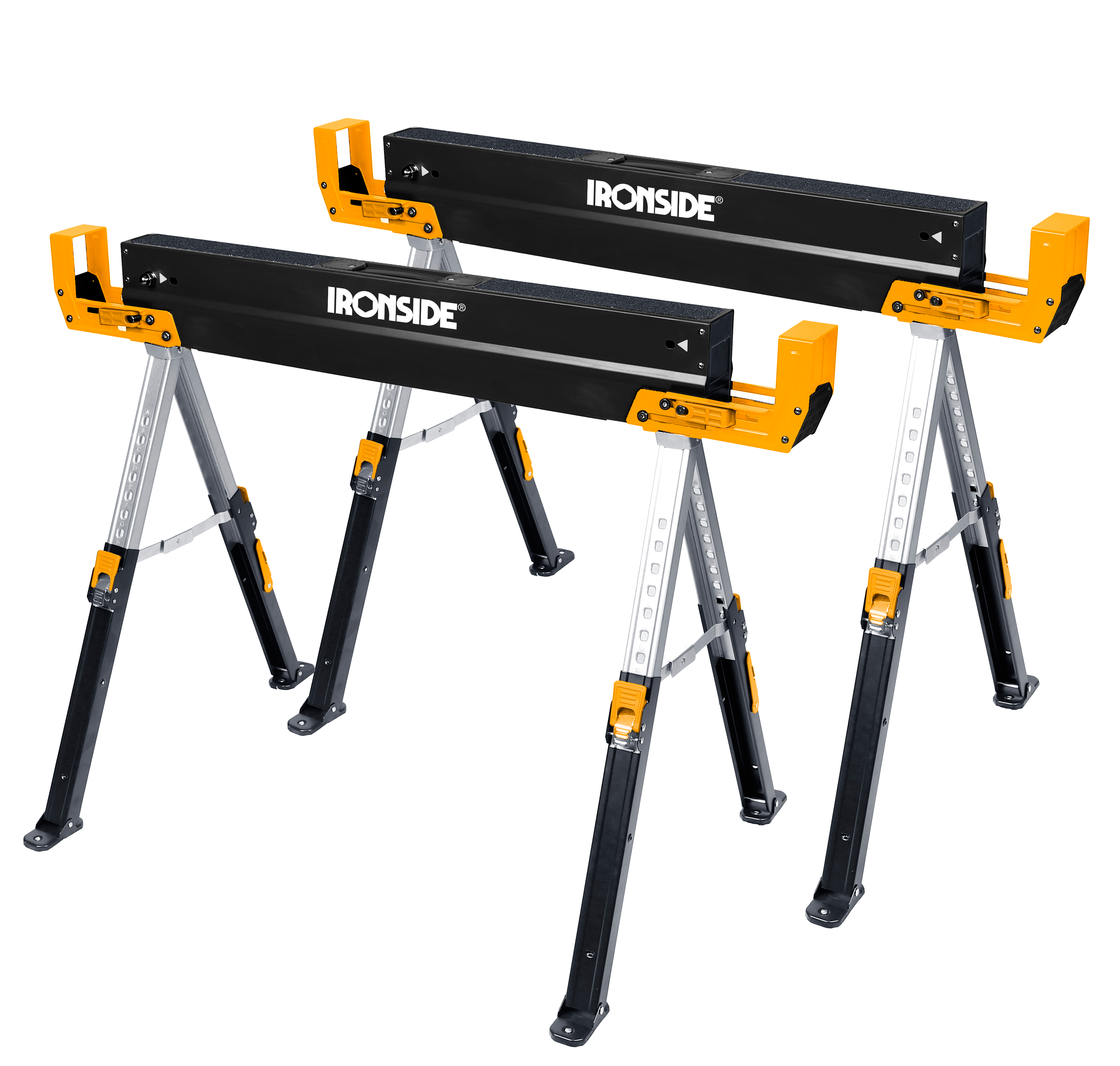 Set de 2 tréteau x  acier ajustables - L98-115,5CM. L64-64CM. H6382 CM- Ironside