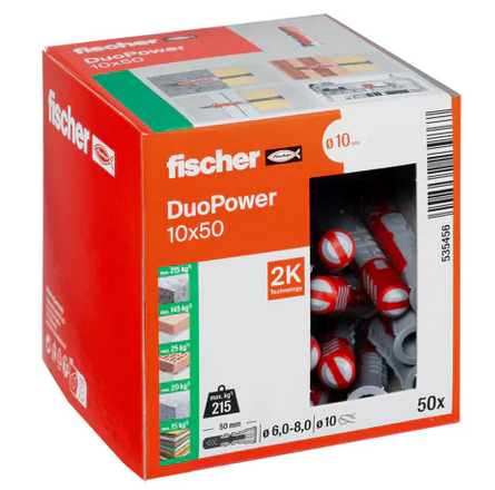 Chevilles DuoPower 10 x 50M - Boîte de 50
