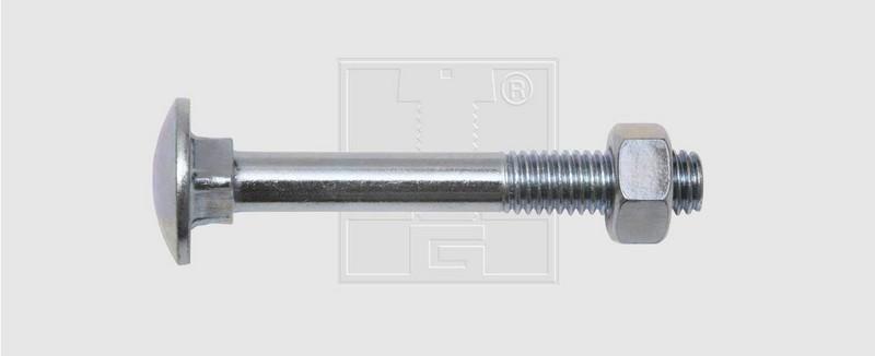 Boulon tête ronde collet carré 8x40 mm Acier Zingué Boite x 10 SWG