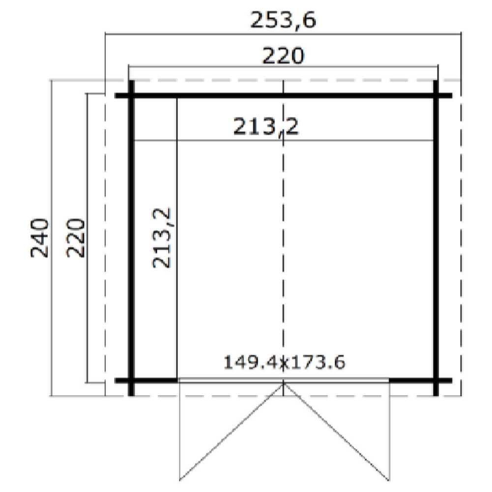 ABRI ANNY IMPREGNE 254 X 240 X 222 CM 4,55 M2 - 34mm 