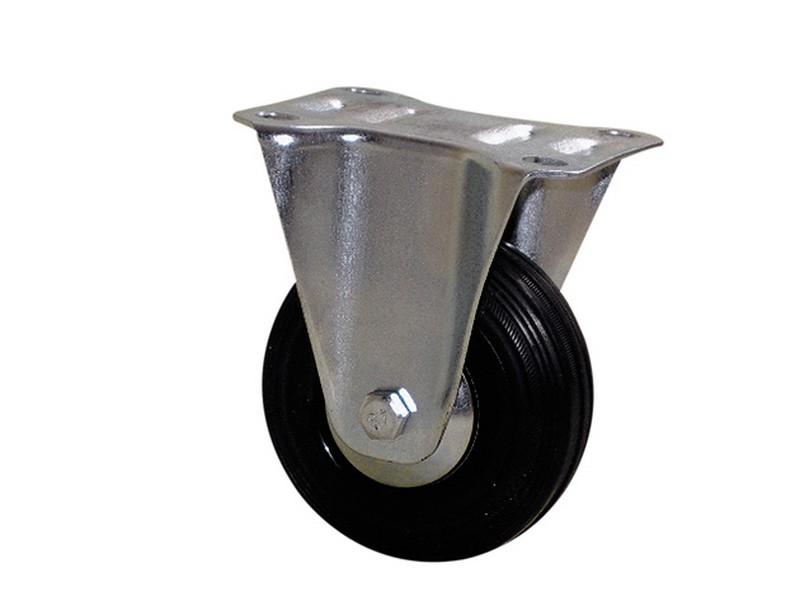 ROULETTE CAOUTCHOUC NOIR FIXE D100