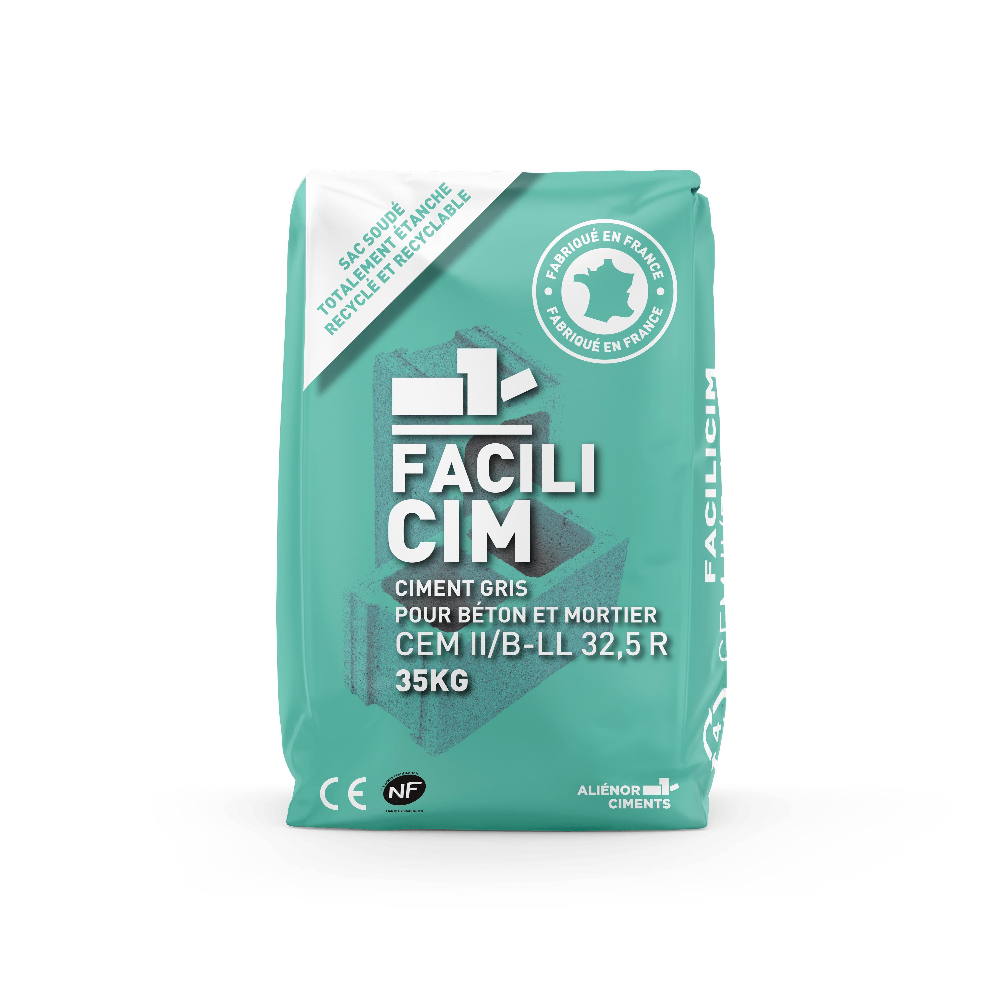Ciment gris CEM II/B-LL 32,5 R – Sac 35 KG - FACILICIM