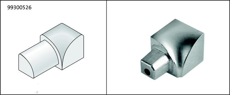  2 angles entrants pour profilé de finition carrelage - 1/4 de rond fermé DURONDELL Alu Argent brossé Ht 10 mm - DRA 1062-YI