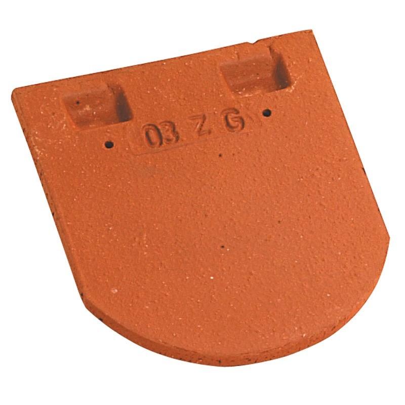 TUILE COURTE DE FAÎTAGE POUR PLATE ECAILLE PRESSÉE 17X27 ROUGE NUANCE