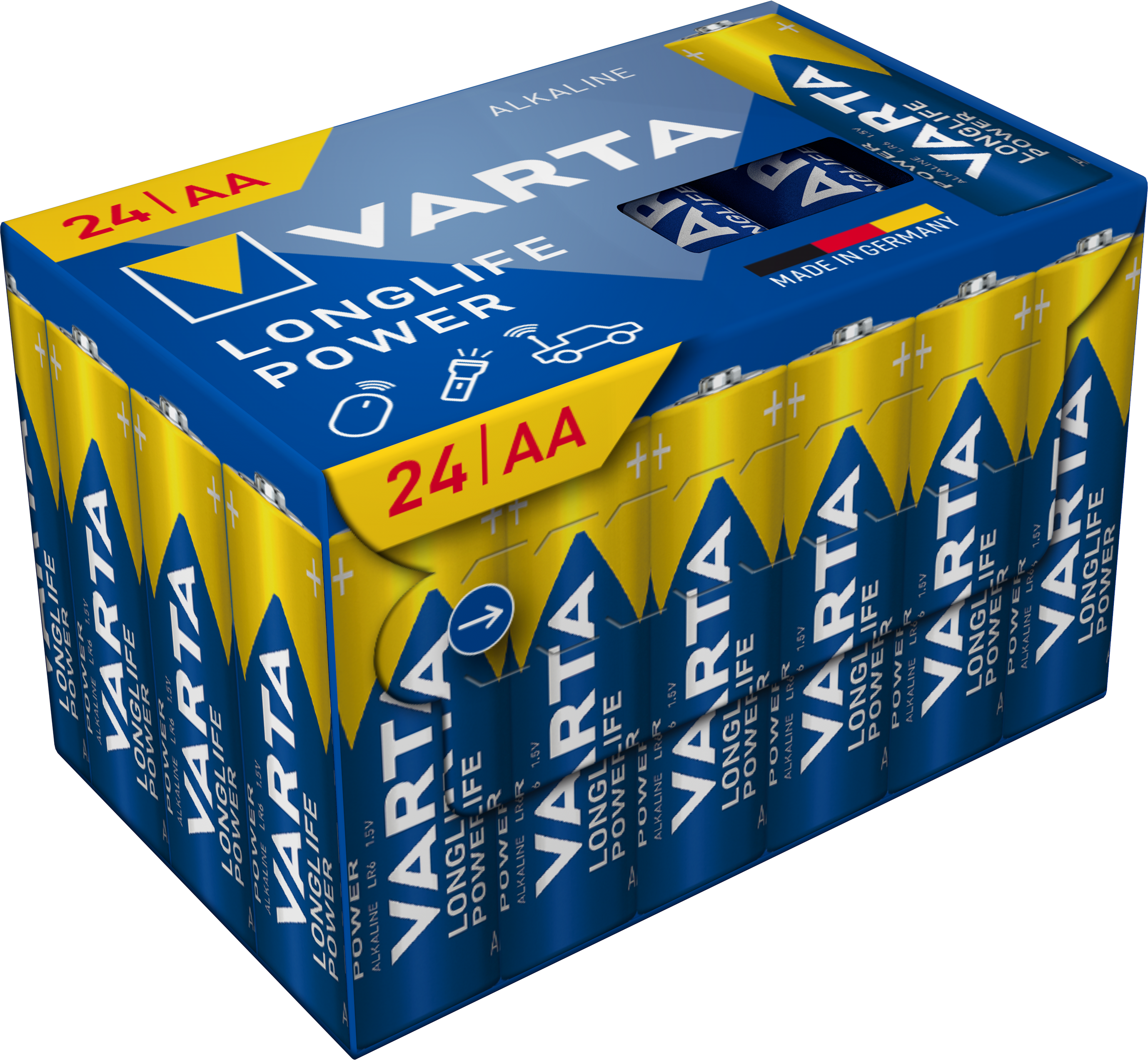 Pile Alcaline VARTA  Longlife Power  AA/LR6 - Lot de 24 unités