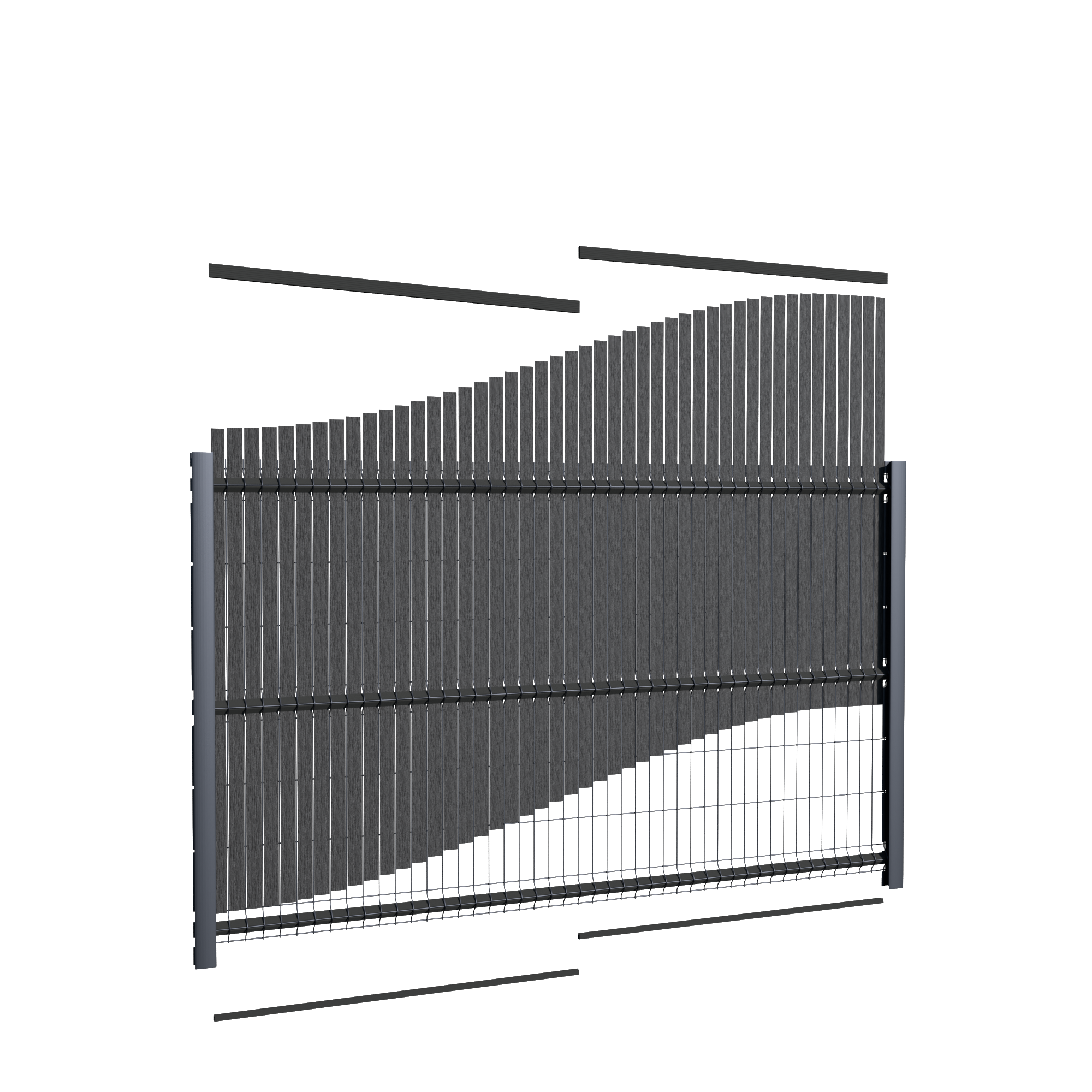 Kit complet occultation lattes composite AKIDO M Brun Ht 1,73M - Fiberdeck