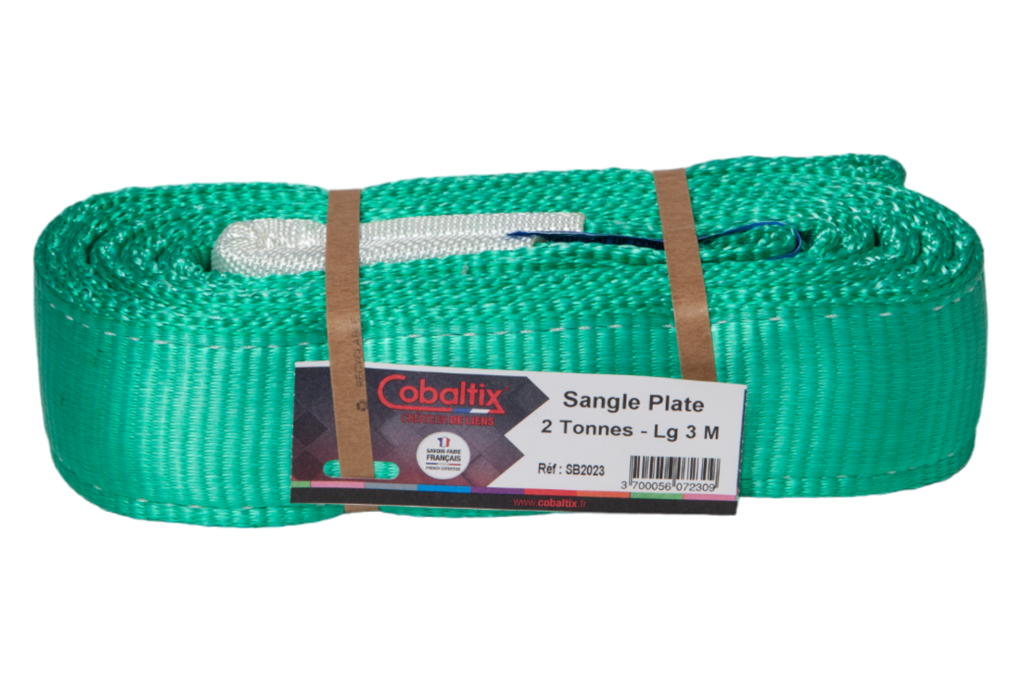 Elingue plate avec boucles pour levage 2T Lg 1,5m