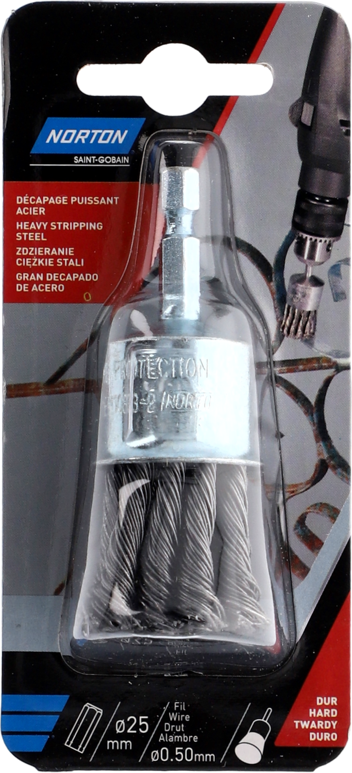 Brosse perceuse Pinceau Torsadé Acier 25