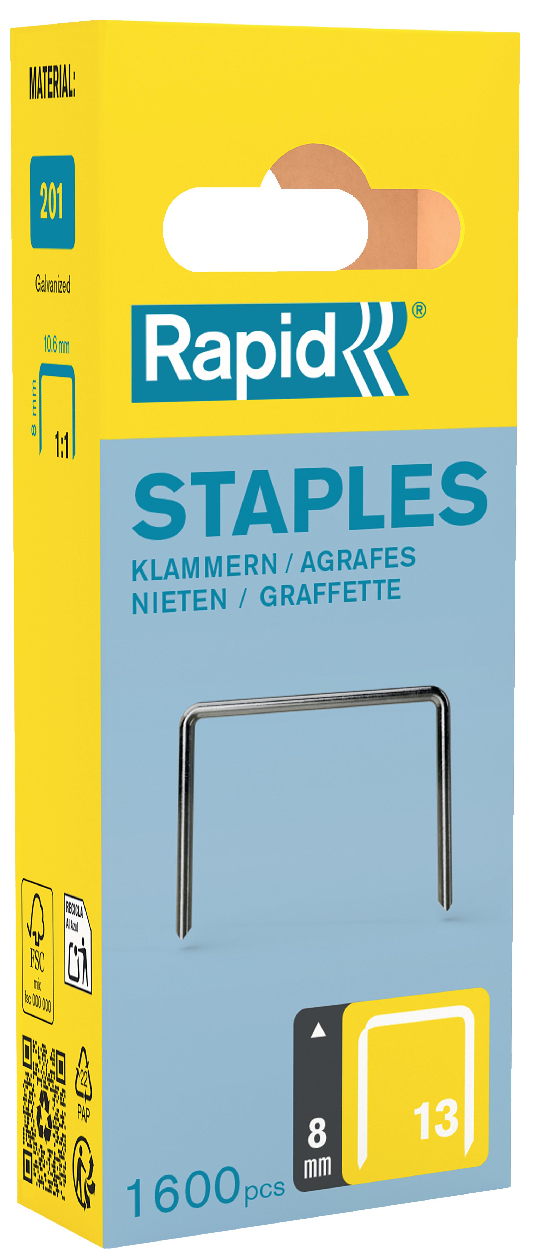 Agrafes Galva 13/08mm Boite carton 1600