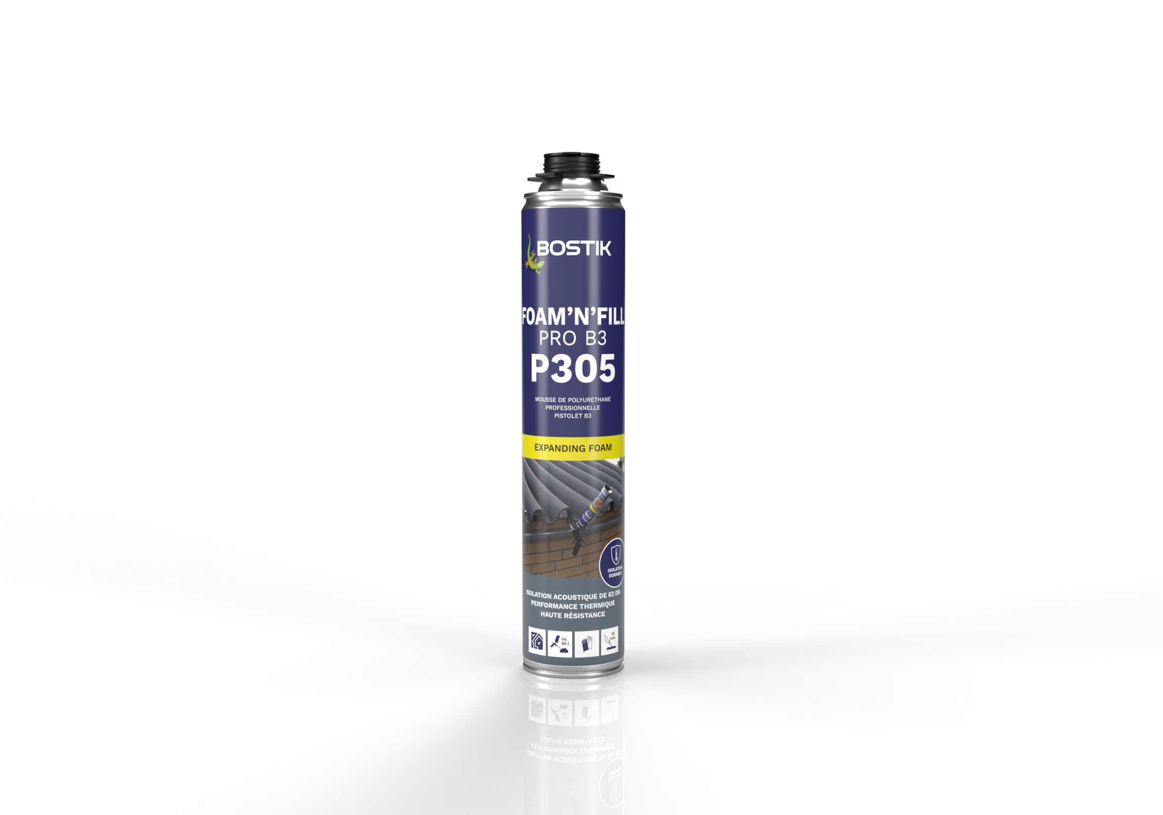 Mousse polyuréthane Bostik P305 PRO B3 – Aérosol 750ML