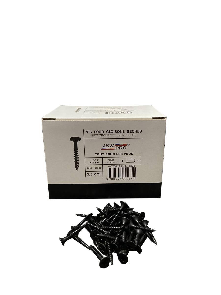 Vis TTPC 25MM boite de 1000 vis - Isolpro