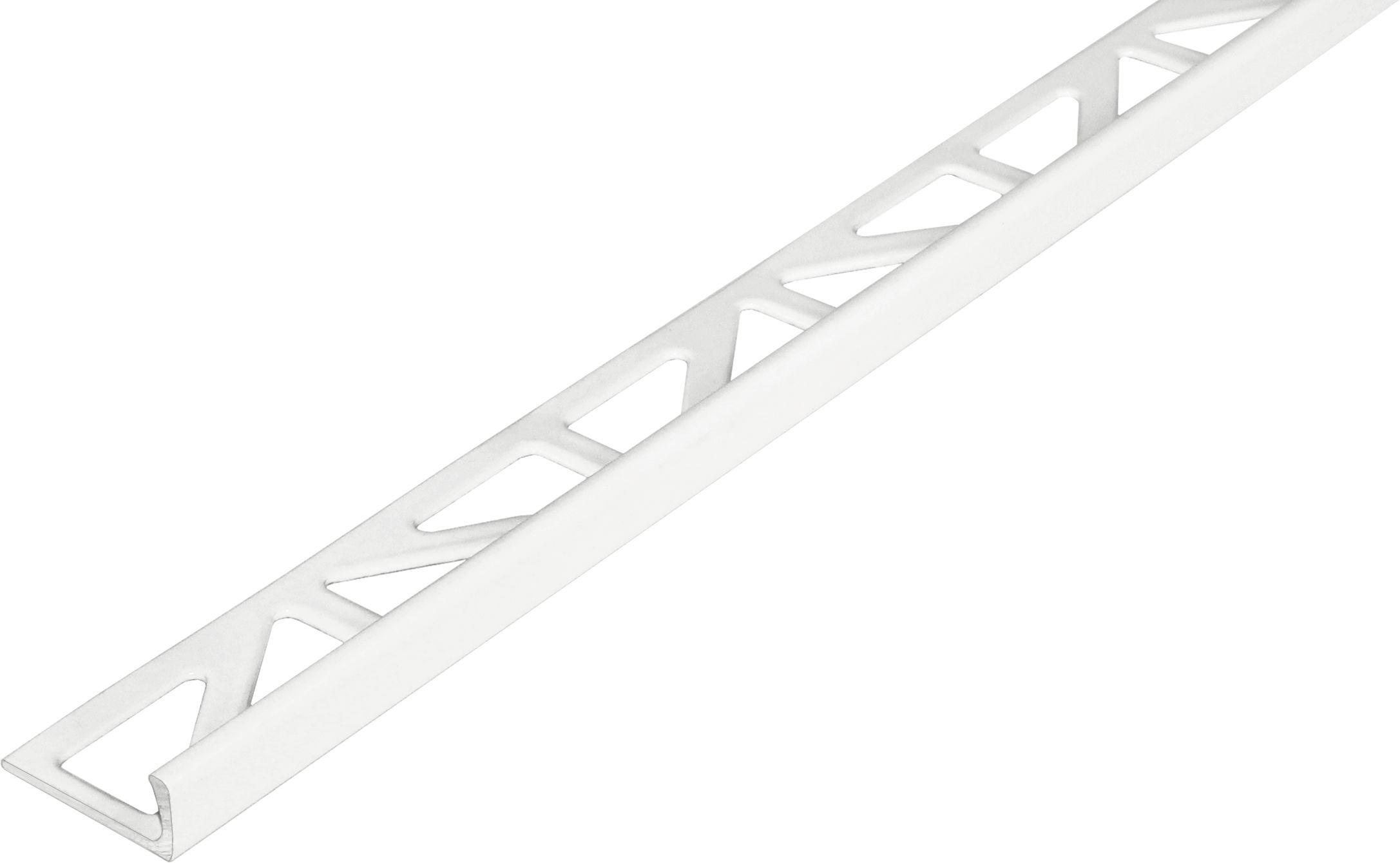 Profilé de finition carrelage - Chant droit DUROSOL - Aluminium Blanc laqué - Longueur 250 cm - Ht 10 mm - DSAC 1030/250