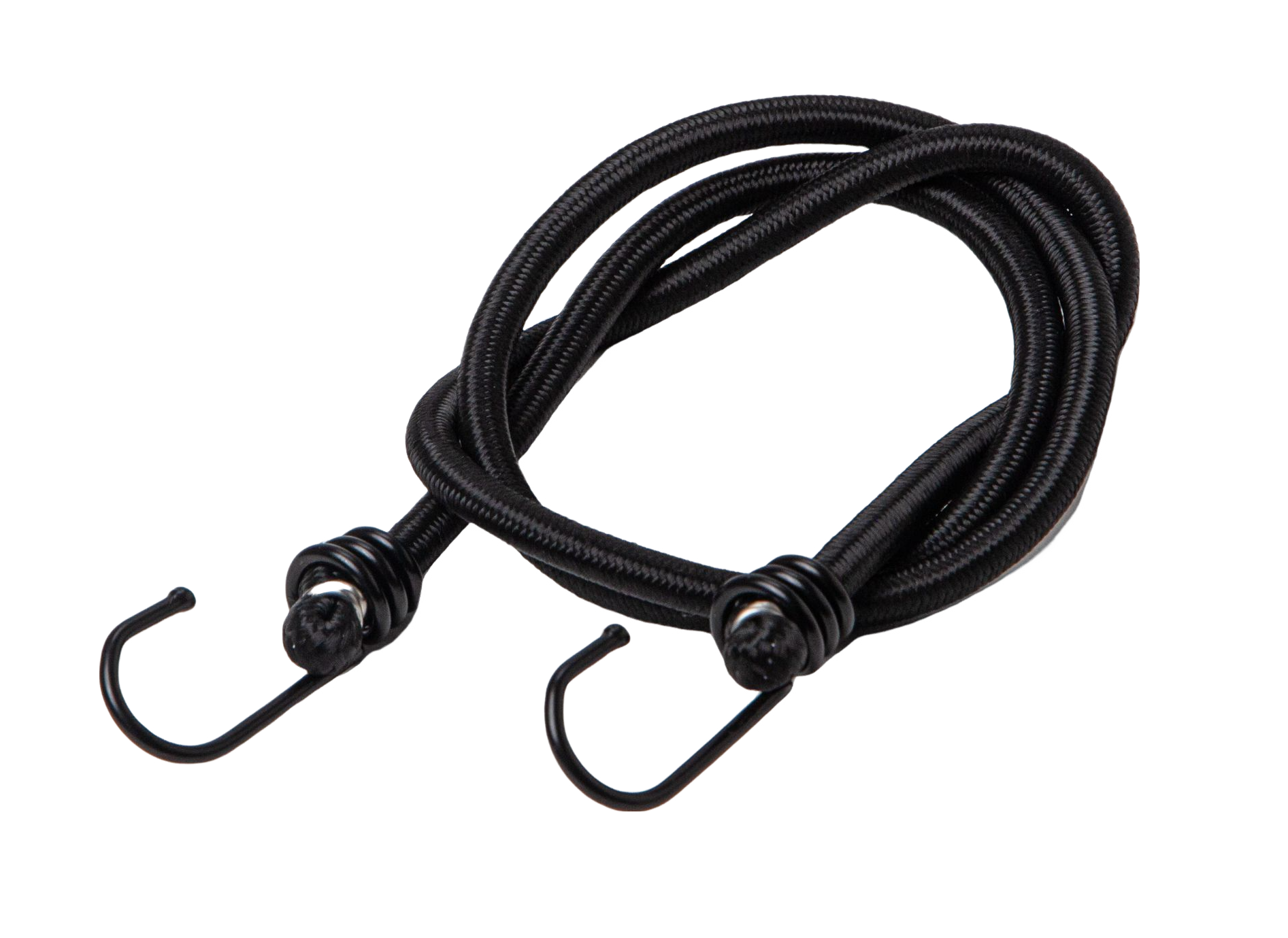 Cavalier de 2 sandows Lg : 1m Ø 8mm NOIR crochets métal, sur cartonette cavalier