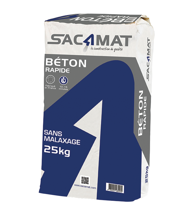 Béton rapide sans malaxage sac de 25KG - Sacamat