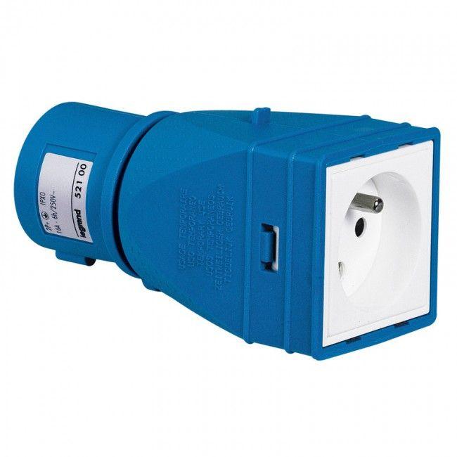 ADAPTATEUR IP44 16 AMPERES 2 POLES ET TERRE