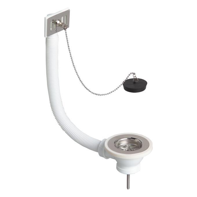 Bonde d'évier grès Ø  60 mm - à bouchon - avec trop-plein                        