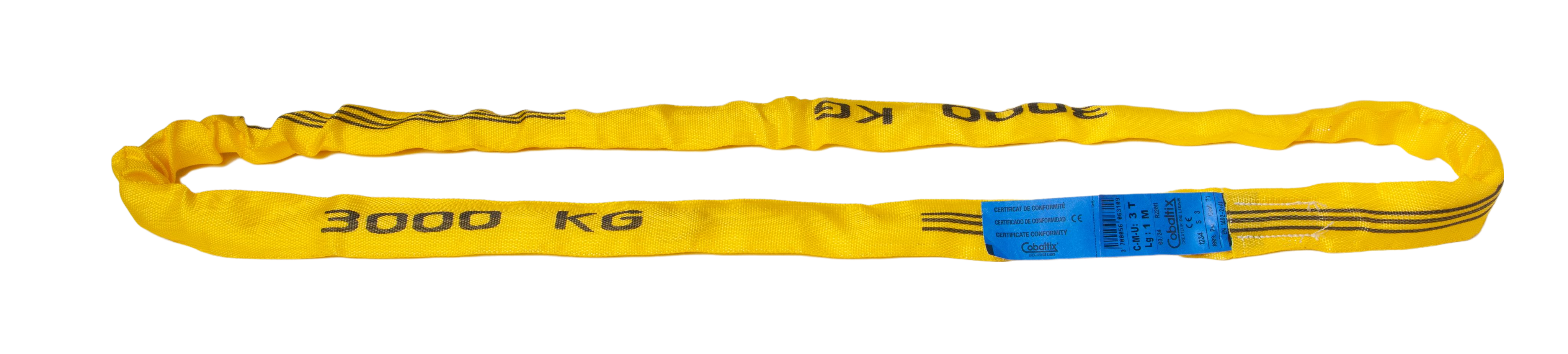 Elingue ronde estrope synthétique de levage 3T Lg 3M - Cobaltix
