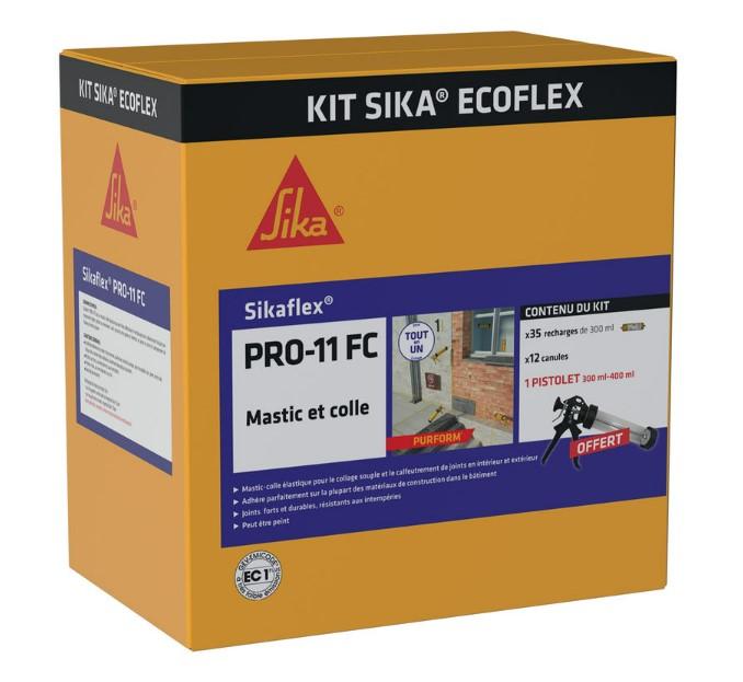 Kit Mastic-colle Sikaflex PRO 11 FC PURFORM Gris Béton - 35 recharges 300ml + 12 canules + 1 pistolet
