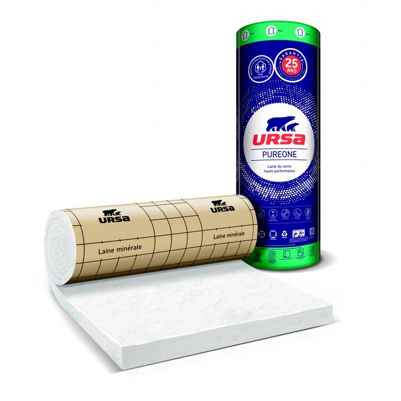 Panneau roule de laine de verre Kraft Pure 32 QP Ep 160 mm 2.7x1.2m R 5.0