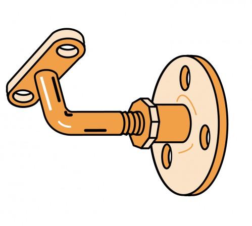 Support de rampe coudé réglable SRR