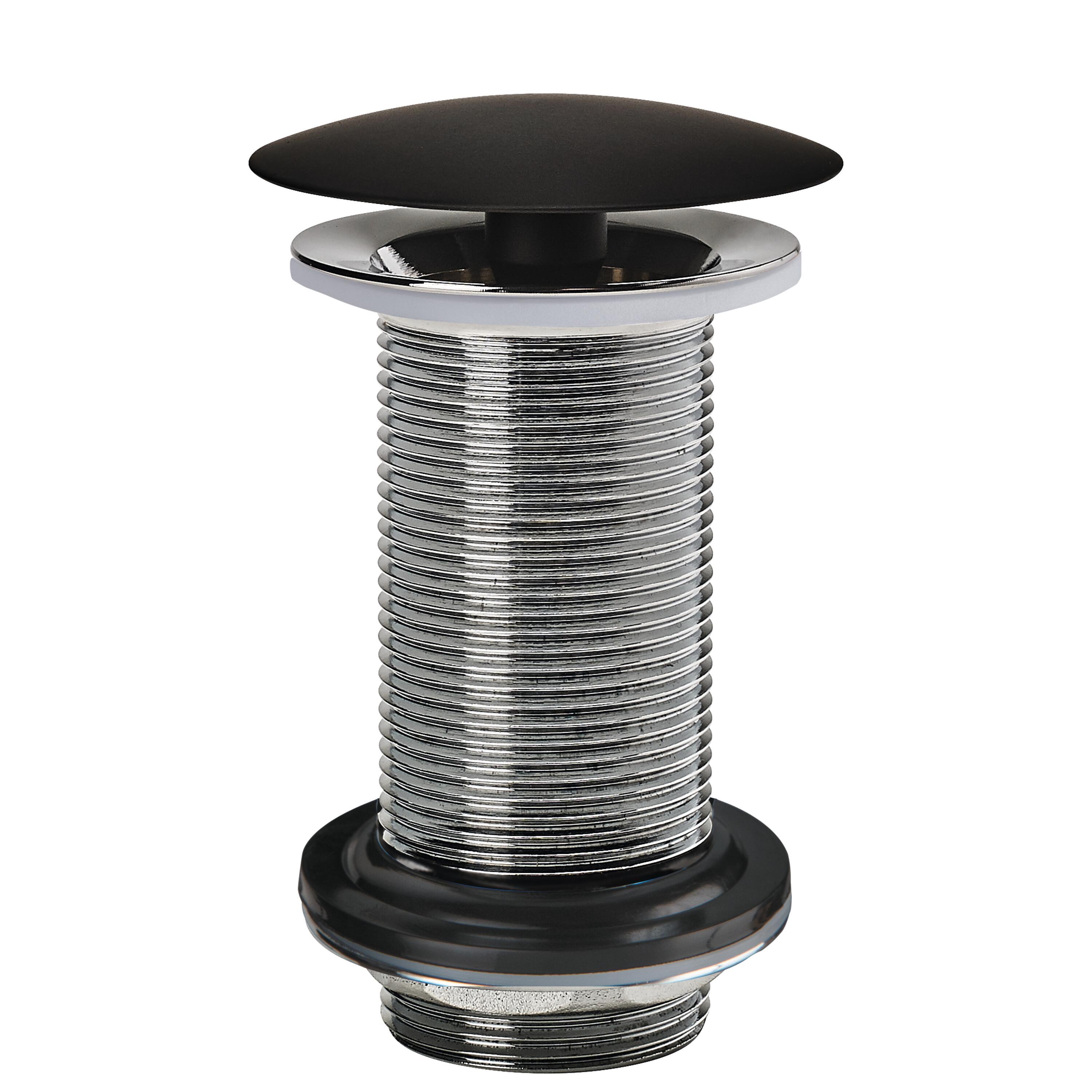 Bonde lavabo Black touch - laiton dôme fixe - corps 100mm     