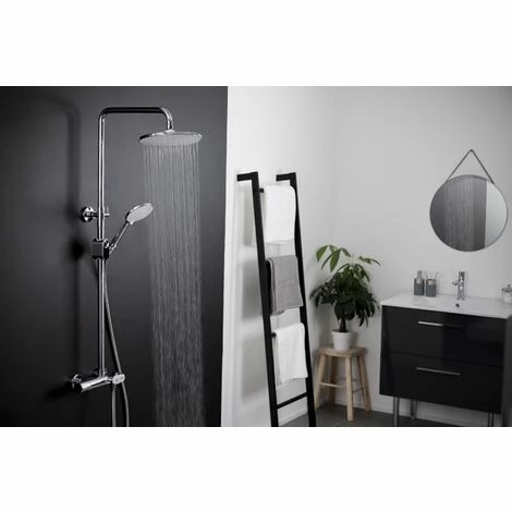 Colonne de douche thermostatique SWITCHEA - Chrome / Blanc 