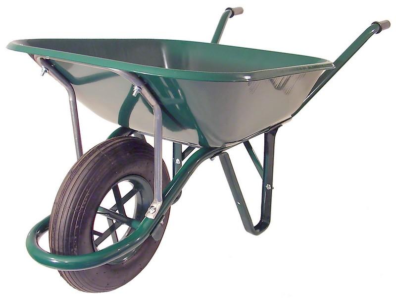 BROUETTE GROS TRAVAUX roue gonflable VERTE 100 L