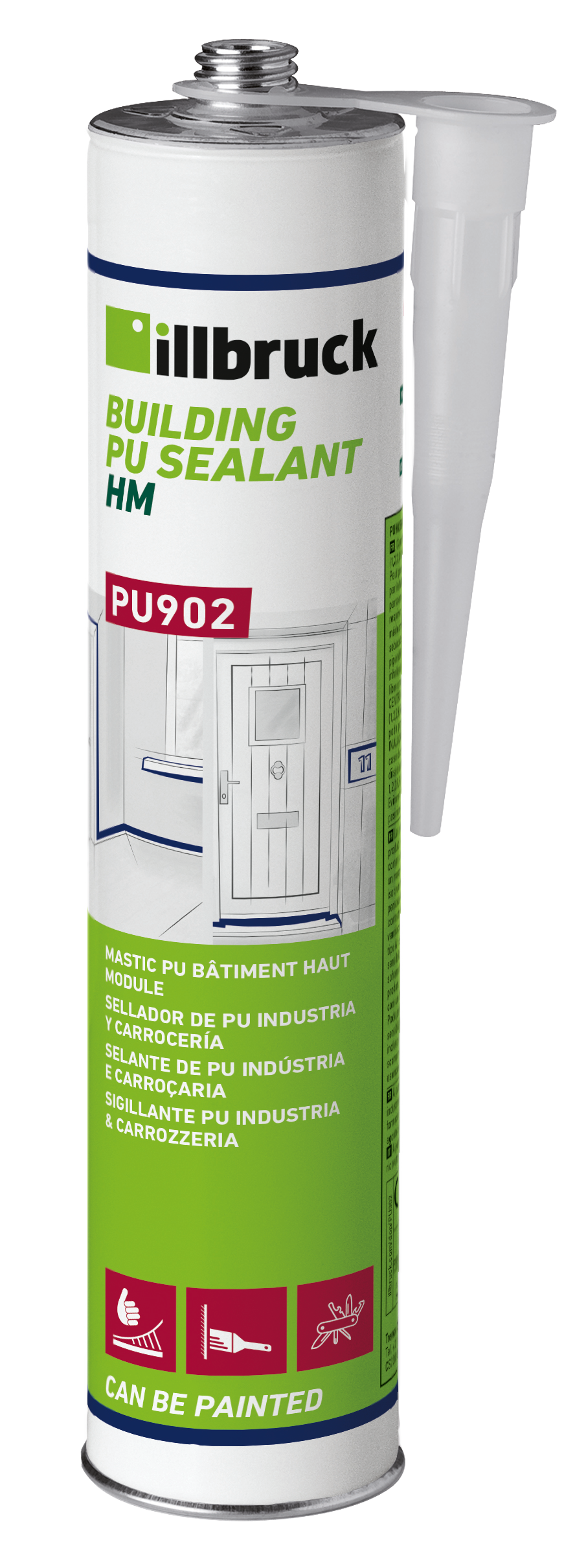 Mastic colle polyuréthane illbruck PU902 Blanc 310ml