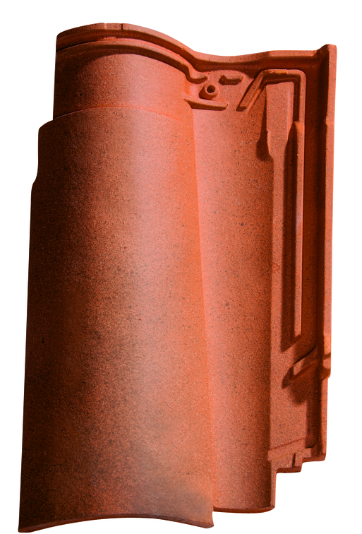 Tuile galleane 12 terre cuite cuivre - long. 47,3 cm x larg. 28,5 cm