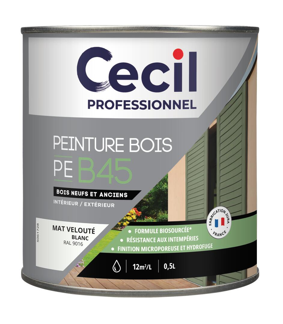 Peinture extérieure bois haute performance PEB45PEINTURE - Blanc M Mat - 0,5L
