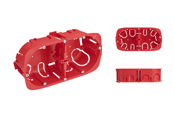 Boîte d'encastrement cloison sèche - 2 postes double sens Ø67x40mm