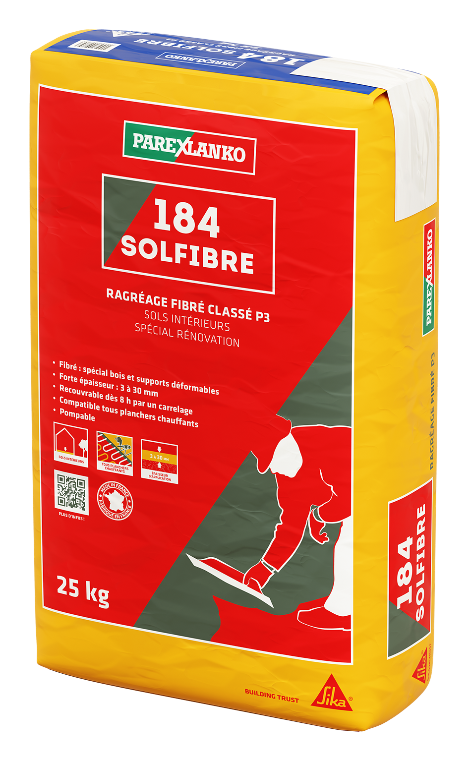 Ragréage fibré P3 SOLFIBRE 184- Gris - Sac de 25kg