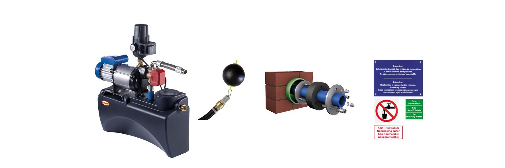 Kit Technique HABITAT ECO PLUS pour cuve de récupération d'eau de pluie. 