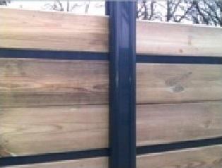 Glissière verticale pour poteau Alu H21 - 15x25mm Ht.1,10m - Gris mat