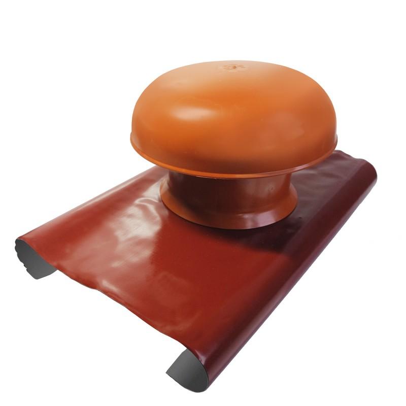 Chapeau ventilation PVC-plomb Ø125MM bande plomb - couleur tuile  