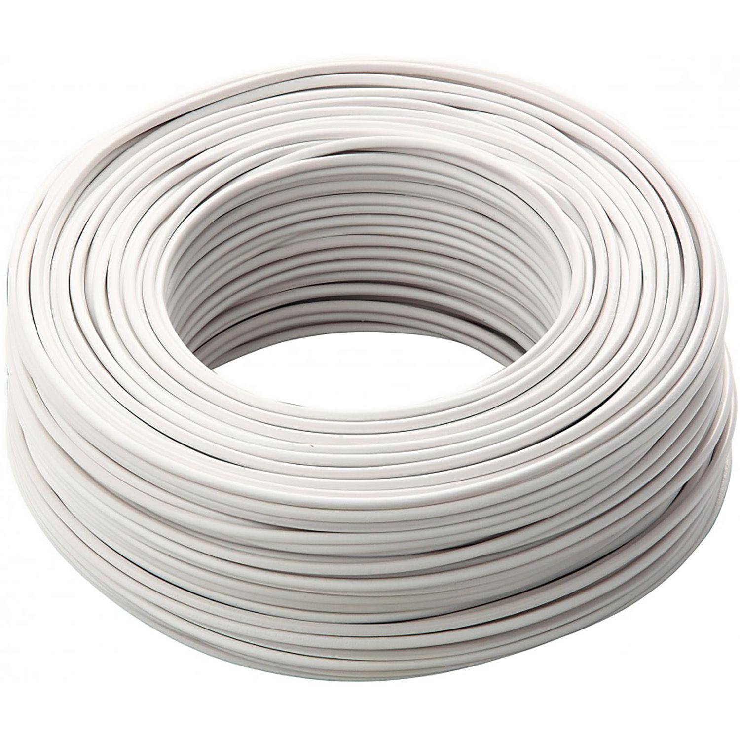 Câble Domestique H05VV-F - 3G2,5MM ²- en 1/2 touret L.75M - Blanc