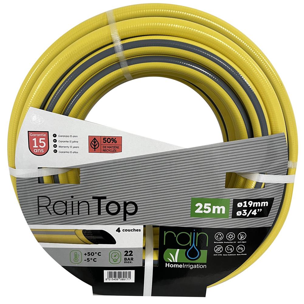 Tuyau arrosage RAIN TOP - 4 couches - 22 bars - Ø19x25m