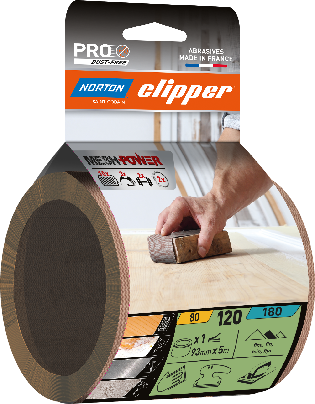 Rouleau Meshpower M220 93x5Ml Grain 120