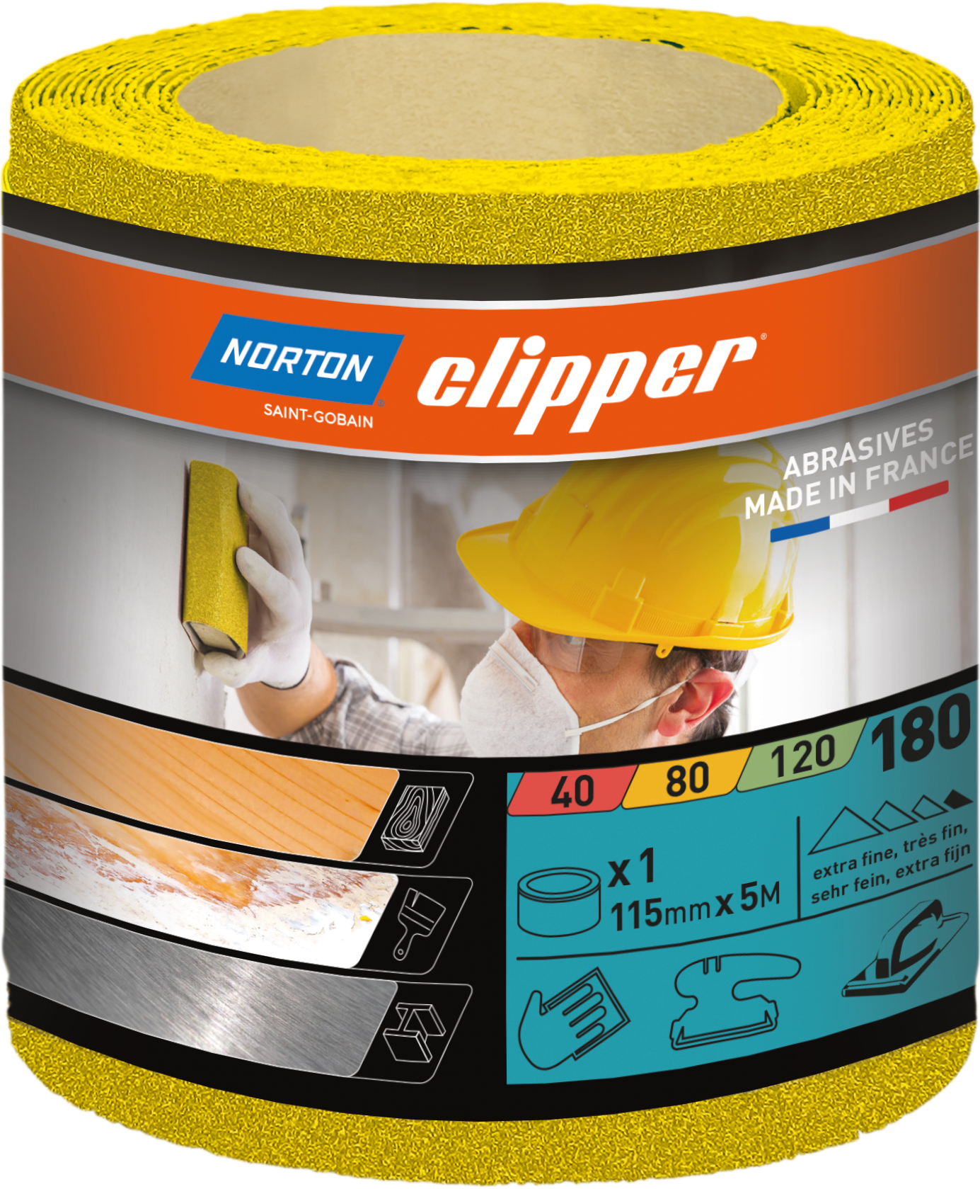 Rouleau Papier abrasif 115x5Ml Grain 180