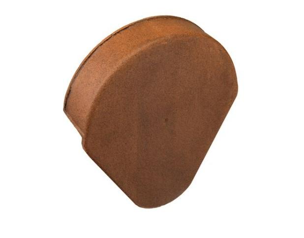 Fronton de rive à rabat regence terre cuite brun vieilli - long. 7,2CM x larg. 31,2CM