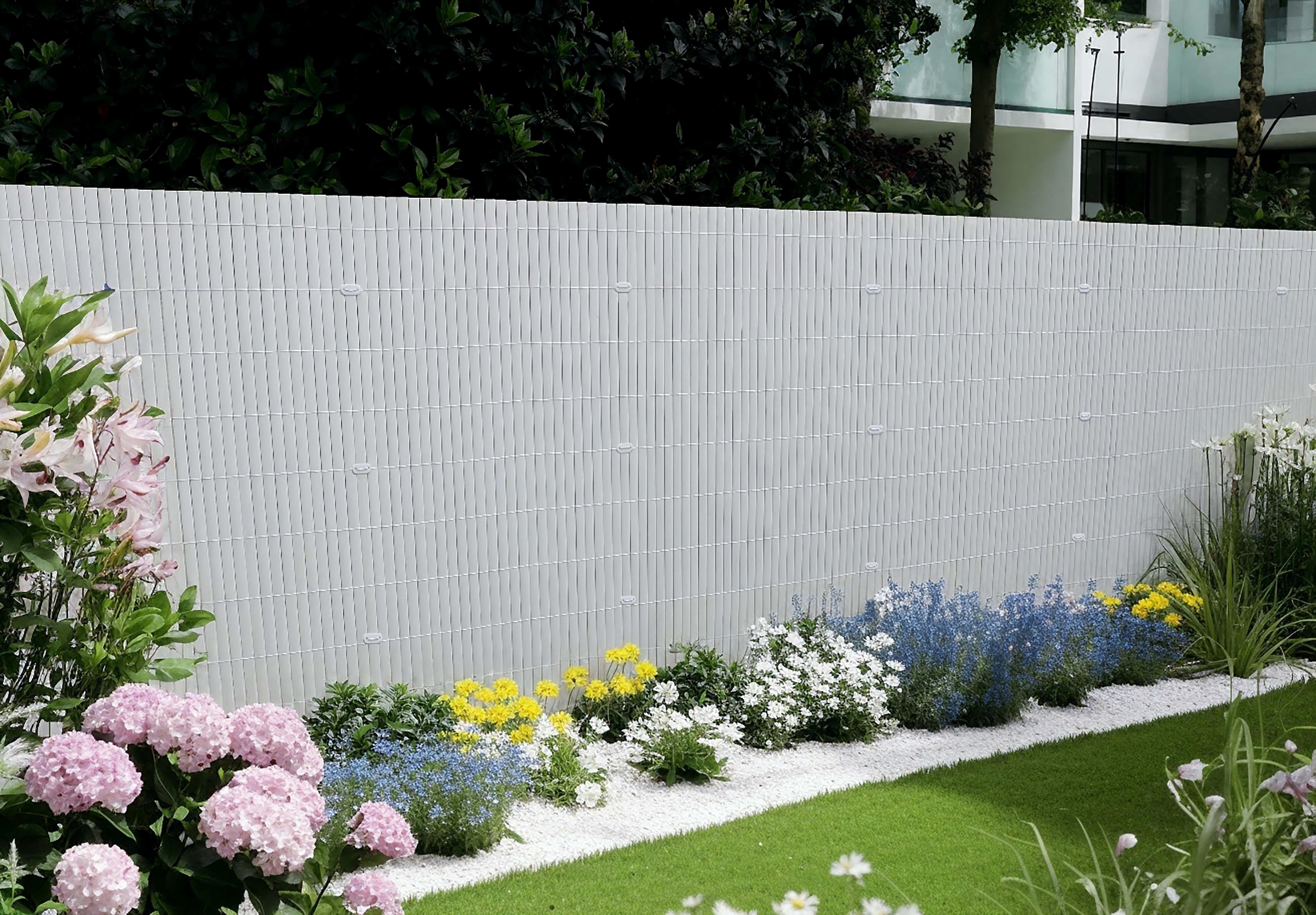 Canisse PVC double face, anti-UV, largeur lame 19 mm, blanc - occultant 4/5 - 1 x 3 m