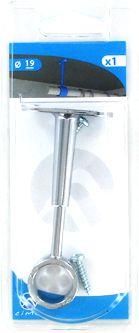 Support de milieu réglable Pour tube penderie Ø 19mm Acier chromé 75/100x44x20 Blister de 1