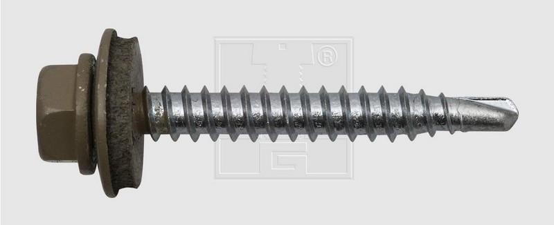 VIS DE BARDAGE TETE HEXAGONALE  4.8 X 25 mm - RAL 7006 - BEIGE - P/100