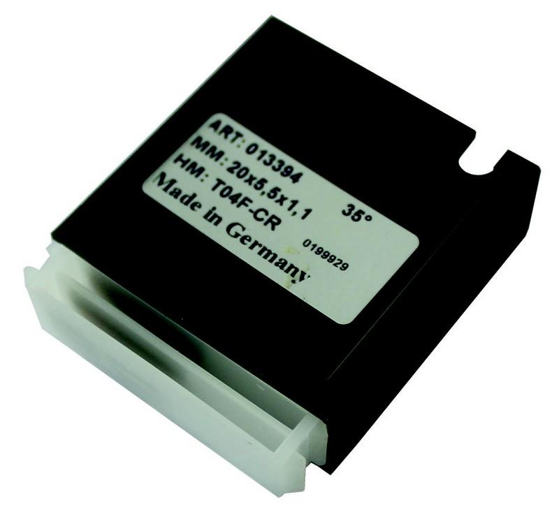 PLAQUETTE HM K05 RAINURE PETITE FACE 50X5.5X1.1 - 4 COUPES 35