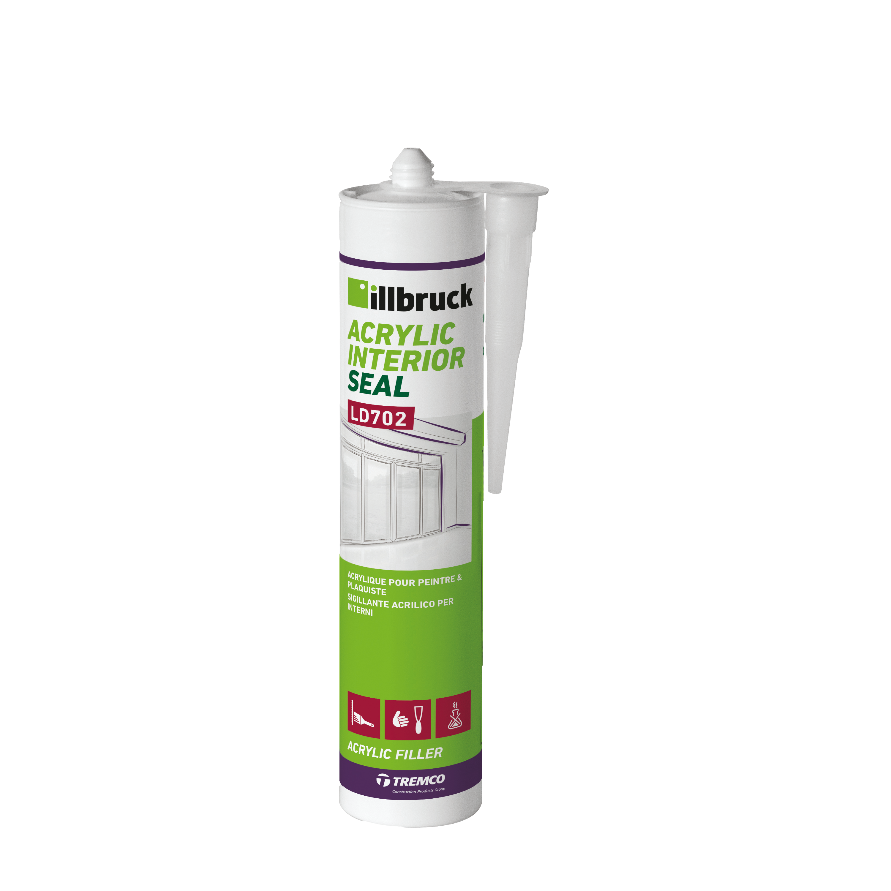 Mastic Acrylique peintre et plaquiste LD702 Blanc - Cartouche de 310ml