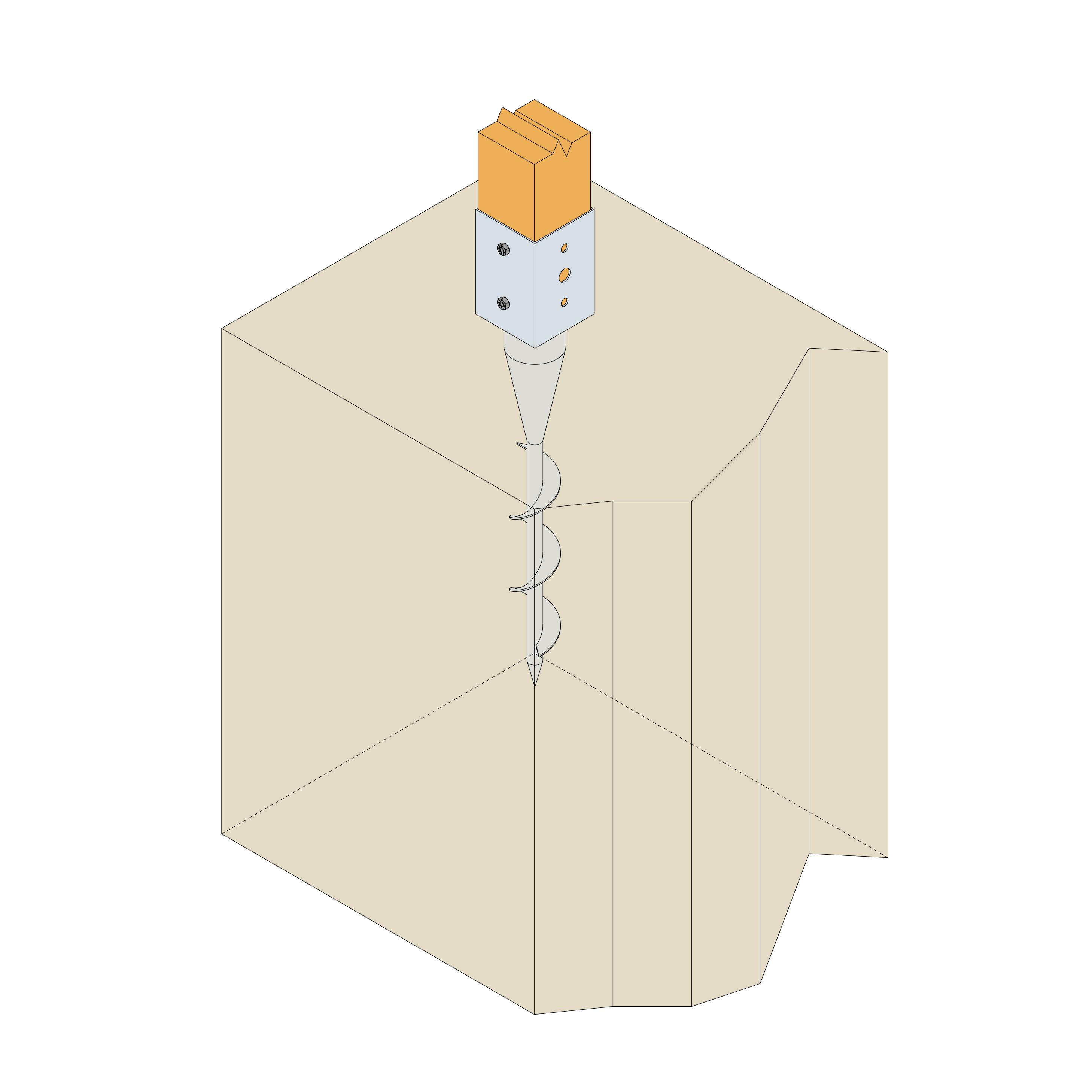 PIED DE POTEAU A ENFONCER VISSABLE 71 X 71 MM
