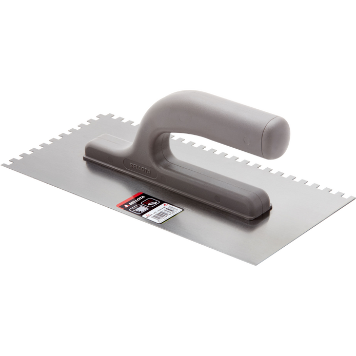 Platoir à colle inox dent château 10mm avec manche bi-matière - 270x130mm