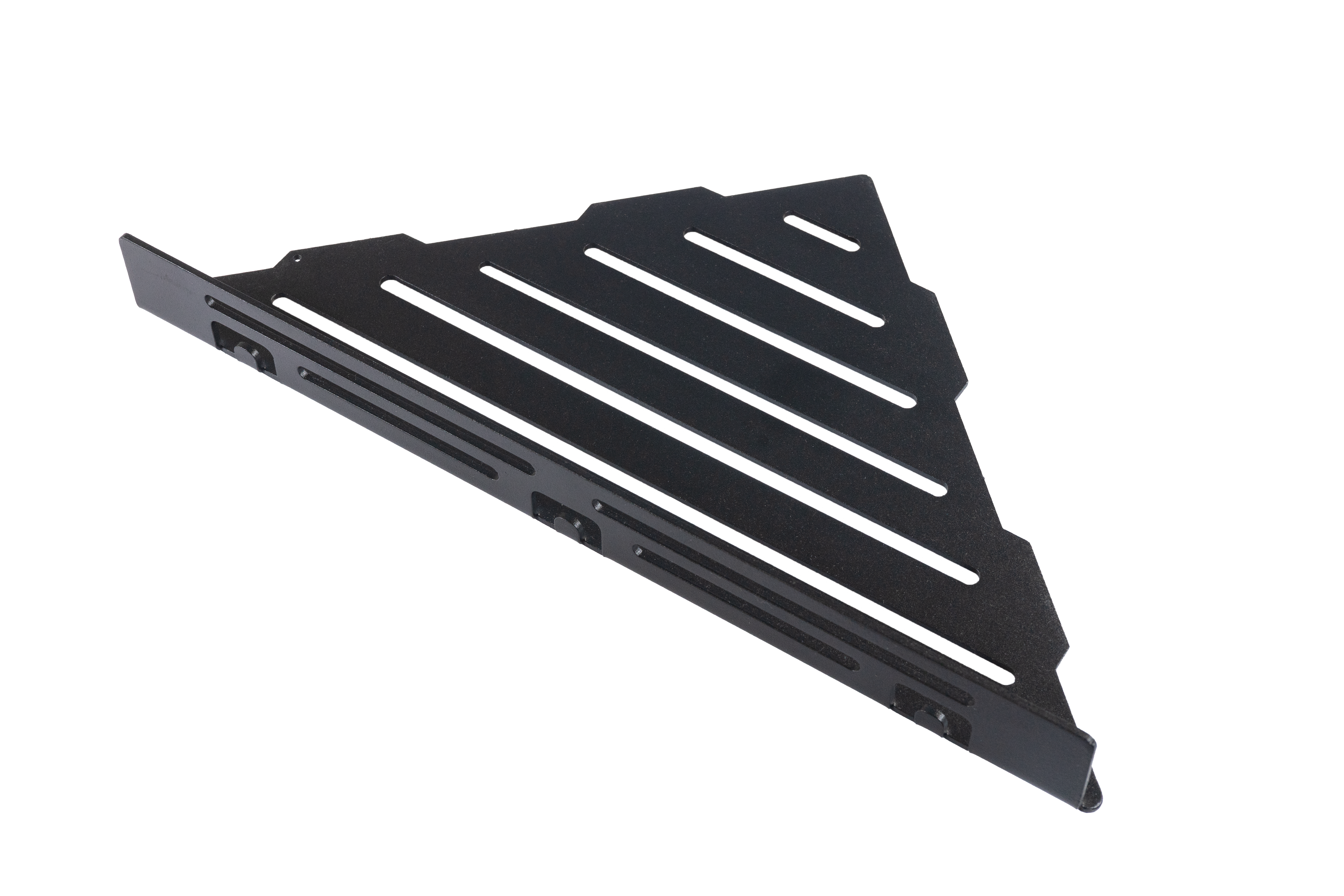 Tablette d’angle TI-Shelf LM1+ Dural alu noir mat avec rebord